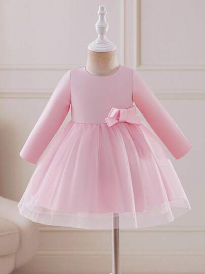 Glamorique Kids Baby Girls Flower Bridesmaid Dress, Wedding, Flower Girl,Bow,Pink Dress,Party Performance,Birthday Party,