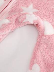 رومبير نوم وبيجامة للأطفال حديثي الولادة مريحة وكاجوال يومية، مطبوعة بنجوم وقلوب باللونين الوردي والأبيض - متعدد الألوان - مشاهدة 6