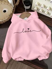 Set de 3 piezas/Paquete Corazón pintado a mano, Estampado de amor, Sudadera holgada y cómoda de manga larga para niña preadolescente, Crema amarillento + Rosa fresco + Negro, Adecuado para otoño/invierno, Vuelta al colegio, Estilo años 2000, Ropa estilo coreano, Ropa de otoño, Ropa de invierno, Homecoming, Ropa de invierno, Grunge, Rayas, Comodidad fácil, Ropa de niños con estilo - Multicolor - Ver 5