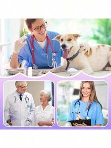 1 件马卡龙护士笔套装，配有可伸缩卷轴、易伸缩扣和徽章夹 - 包括 5 支彩色笔、笔芯和笔盒 - 由塑料材料制成，适用于教师、医生、护士、办公室、学校或促销用途学校用品、返校 - 均碼 - 查看 6