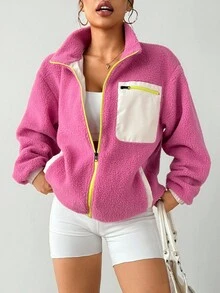 Exploreva Women Sports Jackets Women Outdoor Rosy Pink Jacket, Winter Coats Winter Thermal Thick Warm Fleece Jackets, Winter Jacket Women's Casual & Outdoor Jacket Outdoor Hiking Jacket Women's Casual Jacket, Thermal Coats, Fall Winter Jacket, Thick Jacket KEEP WARM, Winter Coats Women Athleisure Jacket White Jacket