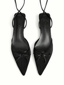 CUCCOO CHICEST Women's Fashionable Black Kitten Heel Pumps - Black - View 2