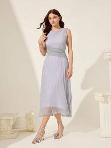 CUCCOO CHICEST 银色金属玫瑰装饰带踝带凉鞋，优雅时尚，适合正式场合，圆头高跟鞋 - 銀色 - 查看 10