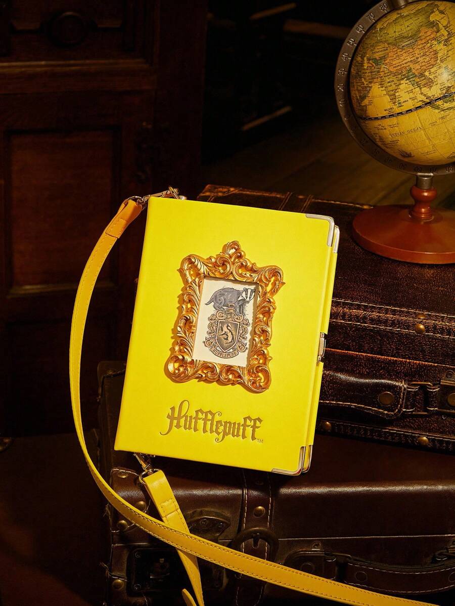 HARRY POTTER X SHEIN Book Shaped Foil Print Box Shoulder Bag - Yellow - View 1