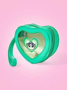 THE POWERPUFF GIRLS X SHEIN Buttercup Pattern Green Fashionable Portable Handheld Kawaii Large Capacity Coin Purse - Green - View 2