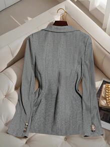 GlowEve CURVE Áo khoác blazer dệt họa tiết cỡ lớn vừa vặn - Nhiều màu - Xem 2