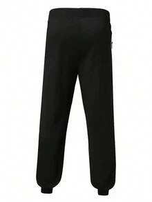 Gym Rark Men's Contrast Color Drawstring Waist Zipper Pocket Jogger Pants Sweat Pants - Black - View 2