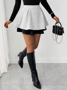 Rafferiza 女式法式厚面料双层半身裙 - 白色 - 查看 3