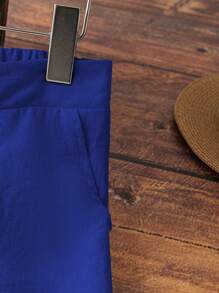 EMERY ROSE Women's White Linen Pocket Casual Pants, Spring/Summer Fall Cloth For Women