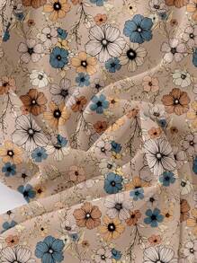 EMERY ROSE Quần ống rộng cạp chun in họa tiết hoa cỡ lớn cho nữ - Nhiều màu - Xem 4