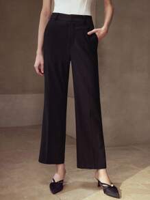 MOTF Classy FOLD PLEATED SLANT POCKET SUIT PANTS - Black - View 5