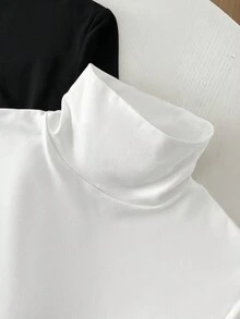 SHEIN 2pcs/Set Teen Boys' Basic Black & White Slim Fit Crew Neck Long Sleeve T-Shirts, Casual, School, Comfortable, Versatile, Soft Fabric, Suitable For Daily Wear, School, Outings, Outdoor Activities, Underwear,Home, Autumn/Winter Turtleneck Long Sleeve Shirts Long Sleeve Turtleneck Tops Basic Turtleneck Tops Fall Autumn And Winter Turtleneck Boys Long Sleeve Boys Turtleneck Tight Turtleneck