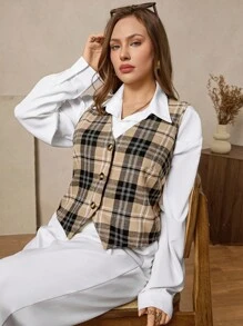 Zelara Blusa elegante de manga longa com decote em V, estilo antigo de dinheiro, para mulheres, com estampa de leopardo e decoração de lantejoulas, para o Dia das Bruxas, Plus Size, para mulheres, no outono e inverno - Multicolorido - Visão 1