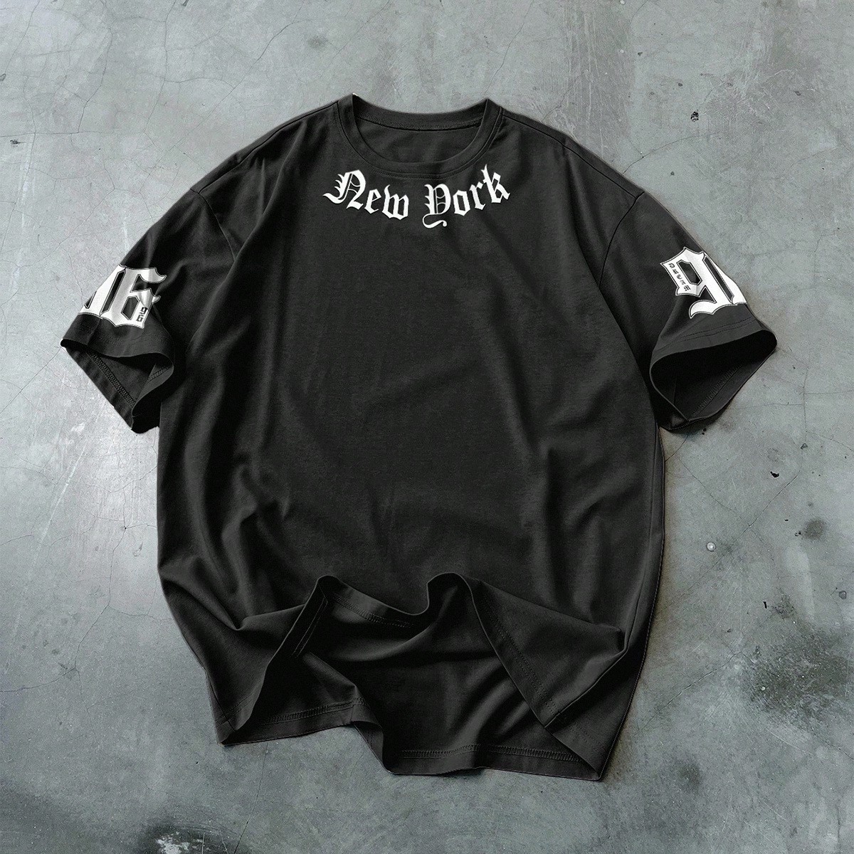 Camiseta de manga corta casual con estampado de letras para hombre, verano