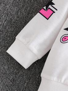 SHEIN 2pcs Baby Boy Casual English Graphic Knit V-Neck Long Sleeve T-Shirt And Elastic Waist Ankle Cuff Pants Set, Children's Clothing, Infant & Outfit, Suitable For Autumn/Winter, Vacation, Gathering, Party, Cozy Pixies, Infant Boy Winter Clothes Set, Baby Boys Sets, Boy Fall Outfits, Children/Infant Clothing, Baby Boy Clothes, Baby Casual Sets, Baby Boy Outfit Baby Boy Winter Clothes, 6M-3T - White - View 4