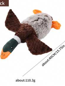 PETSIN 创意野鸭造型毛绒狗玩具，含BB吠叫声，狗狗互动玩耍 - 彩色 - 查看 6