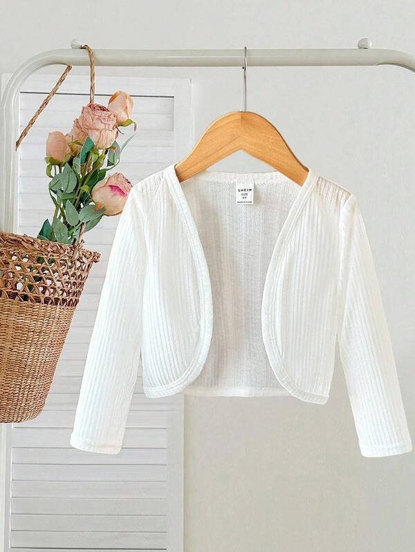 SHEIN Jaket Hoodie Kasual Warna Polos Lucu Berbulu untuk Anak Perempuan, Hangat dan Nyaman, Lengan Panjang, Cocok untuk Pakaian Kasual & Sehari-hari & Sekolah, Elegan, Modis. Jaket Kembali ke Sekolah. Kardigan Musim Panas dan Gugur, Kardigan Putih Anak Perempuan, Kardigan Shrug Anak Perempuan, Shrug Putih, Kardigan Putih Anak Perempuan, Kardigan Putih Musim Gugur dan Musim Dingin