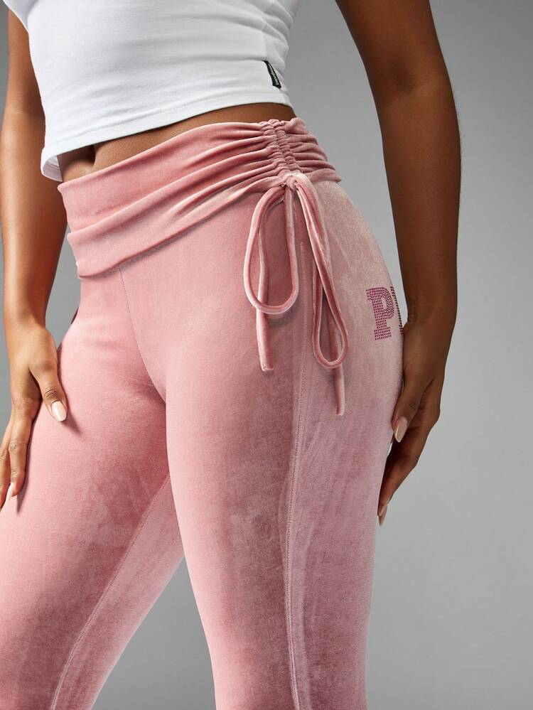 Missguided x Playboy Velvet Flare Pants High Rise Wide Leg Bell Bottom Plush Winter Cozy Loungewear Festive Holiday Evening