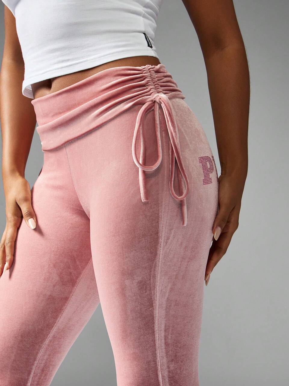 Missguided x Playboy Velvet Flare Pants High Rise Wide Leg Bell Bottom Plush Winter Cozy Loungewear Festive Holiday Evening