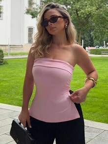 Jeta Ari Y2K 亚文化豹纹下摆开衩设计女式短款上衣 - 粉色 - 查看 4