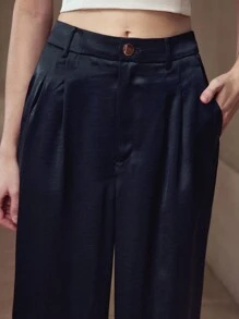 MOTF PREMIUM 褶皱斜口袋西装裤