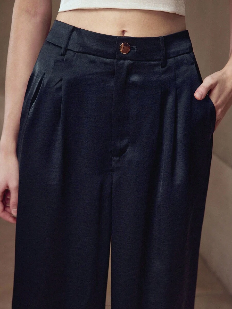 MOTF PREMIUM 褶皱斜口袋西装裤