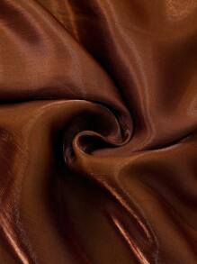 Modelyn Áo cánh tay dài họa tiết hoa trơn màu cỡ lớn thanh lịch dành cho nữ - màu nâu - Xem 6