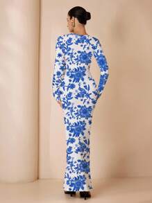 Glamance Warp Atelie Elegantes langes Partykleid, figurbetont, für Damen, Herbst/Winter