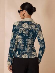 Glamance Pati Paints 女士休闲印花图案西装外套，适合秋冬季、返校季、教师节、轻便外套 - 彩色 - 查看 2