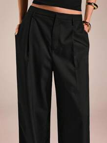 SHEIN Forever 21 Women Pants Business Casual Women Western Wear Women Wide Leg Pants Office Women Baggy Pants Professional Women Clothes Office Wear Grey Women Pants Loose Pants Women Slacks