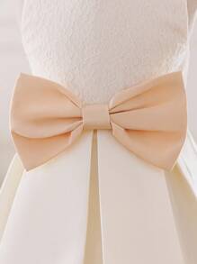 Glamorique Kids Baby Girl Flower Bridesmaid Dress, Wedding, Flower Girl ,Elegant,Big Bow,Birthday Photo Clothing,Birthday Party,Party Performance,