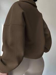 INAWLY Plus Size Casual Solid Color Drop Shoulder Loose Sweatshirt For Autumn/Winter Graduation,Back To School Outfits,Graduation,Teacher Outfits For Women,Back To School Pullover Fall Outfit