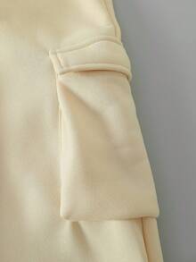2 pièces/Set Sweat-shirt-shirt ample et décontracté à col ras du cou à manches longues et pantalon de sport oversize, convient pour le port quotidien et l'entraînement - Bleu azur - Voir 9
