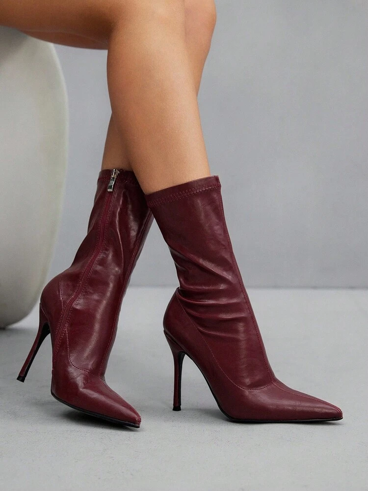 CUCCOO SZL Women's Fashion Pointed Toe Stiletto Ankle Boots, Suitable For Commuting, Dating, Party, Vacation For Christmas Spring Shoes