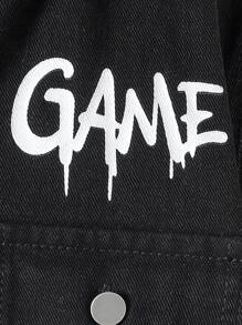 青少年男孩牛仔夹克和外套，休闲百搭街头风夹克，带可拆卸兜帽，四季必备衣橱单品 - 黑色 - 查看 7