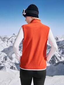 In My Nature Veste sans manches zippée de couleur contrastée pour femmes, veste décontractée pour l'extérieur. Gilet polaire pour femmes, tenue de ski pour femmes, gilet de randonnée pour femmes, gilet d'extérieur pour femmes, gilet de ski pour femmes