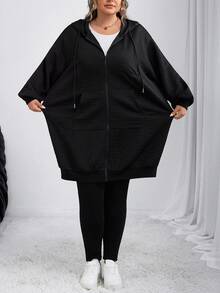 SHEIN CURVE+ Plus Size Skeleton Print Knit Elastic A-Line Dress, HalloweenGoth/Gothic Women Clothes/Halloween Plus Size /Halloween Costume,Fall Clothes For Women Winter Autumn/Autumn /Winter