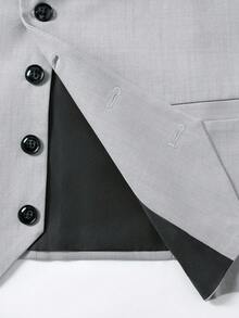 Calvornis 男士簡約純色單排扣休閒西裝背心，不含襯衫，正式老錢風 - 淺灰色 - 查看 6