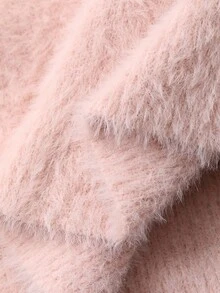 DAZY 女士圆领露肩休闲韩版蝴蝶结针织毛衣，秋冬 - 淺粉色 - 查看 9