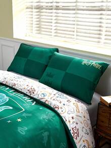 HARRY POTTER X SHEIN 绿色蛇纹羽绒被套装、礼品 - 綠色 - 查看 4