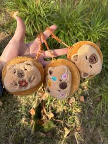 Mini kompakte Größe, weiches Plüschmaterial, sicherer Reißverschluss, Design mit Braunem Capybara-Muster, Münzbörse/Geldbeutel für Erwachsene, Unisex, für den täglichen Gebrauch, Reise-Accessoire, Geschenkidee, Geburtstag, Weihnachten, süßes Tiermotiv, Kawaii-Stil, Modeaccessoire