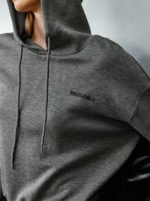 Airlisse 2件套：英式刺绣连帽衫和蕾丝拼布裙 - 深灰色 - 查看 7