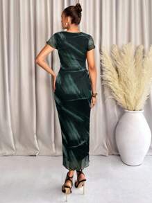 Lavishia 女士时尚印花短袖连衣裙，春夏 - 彩色 - 查看 2