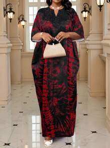 SHEIN Lady Vestido elegante de bata con cuello de encaje, tejido en púrpura, para primavera, verano, otoño e invierno, vestido de vacaciones de talla grande