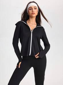 SHEIN Sports Nueva chaqueta versátil para deportes al aire libre, running, fitness y entrenamiento