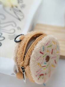 1 件装 4 英寸 PU 皮革饼干造型零钱包，可爱饼干设计，拉链口袋，适合女性女孩作为圣诞派对礼物或时尚配饰 - 彩色 - 查看 6