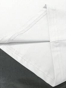 Manfinity EMRG 男士休闲字母印花短袖T恤，夏季 - 白色 - 查看 6