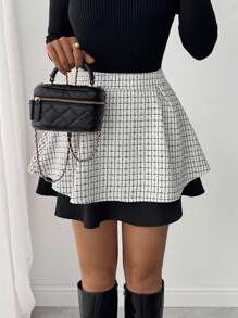 Rafferiza 女式法式厚面料双层半身裙 - 白色 - 查看 4