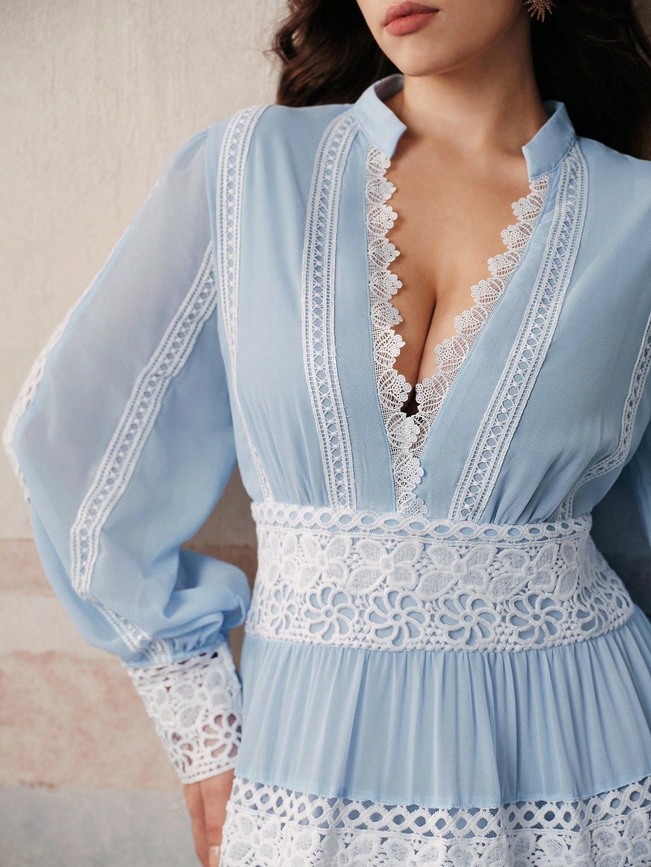 Anewsta فستان طويل أنيق للمرأة ذات الحجم الكبير، م...