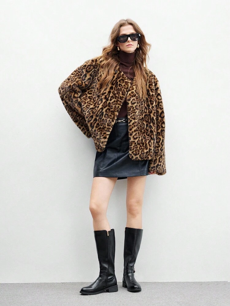 CUCCOO BIZCHIC Women's Round Toe New Flat Thick Sole Black Side Zipper Knee-High Boots, Versatile Daily Commute Flat Tall Boots For Christmas Spring Shoes